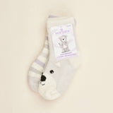 Marshmallow Bear Crew Socks: M