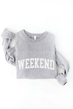 WEEKEND Graphic Sweatshirt: LIGHT BLUE / L