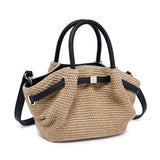 Selena - Straw Crossbody: Natural Black