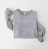 RIVER BUM  Graphic Sweatshirt: VINTAGE WHITE LONG SLEEVE / M