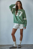L8598B | Knit Cotton French Terry Wide Leg Shorts: Cream Olive / M