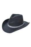 C.C Cowboy Hat With Fringe Trim Bands: Natural