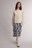 SPAGHETTI STRAP GINGHAM MIDI DRESS / WL26-13738: SAGE/WHITE / M