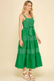 CONTRAST EYELET DETAILED MAXI DRESS - 6086D: Black / L