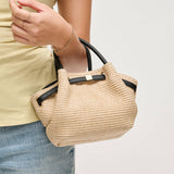 Selena - Straw Crossbody: Natural Black