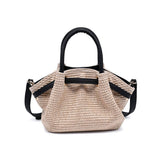 Selena - Straw Crossbody: Natural Black