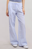 Stripe Boxer Wide Leg Pajama Pants: Pink / S