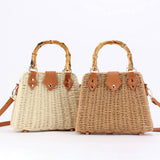 Straw Beach Bag with Bamboo Handle for Women_CWAB4694: Beige / (OS) 1