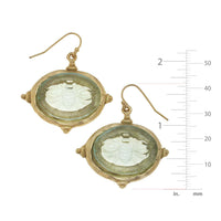 Clear Venetian Glass Bee Intaglio Earrings