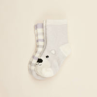 Marshmallow Bear Crew Socks: M