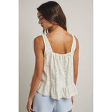 FLORAL RUFFLE TANK TOP / WL25-11870: BLUE COMBO / L