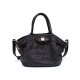 Selena - Straw Crossbody: Natural Black