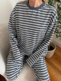 Billie Striped Loungewear Long Sleeve Top: Medium / Long Sleeve Top