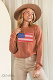 USA FLAG Mineral Graphic Sweatshirt : WHITE DOVE / M