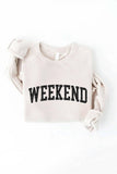 WEEKEND Graphic Sweatshirt: LIGHT BLUE / XL