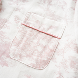 Pink Toile Women Pajamas Set – Summer Cotton Loungewear : S