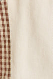 SHACKET WITH GINGHAM CONTRAST DETAILING: CREAM-BROWN GINGHAM / L
