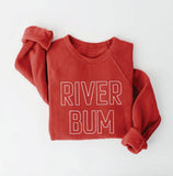 RIVER BUM  Graphic Sweatshirt: VINTAGE WHITE LONG SLEEVE / S