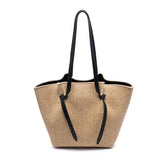 Lorenza Tote - Straw Tote: Natural Black