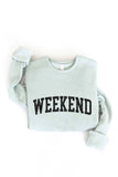 WEEKEND Graphic Sweatshirt: HEATHER FOREST / L