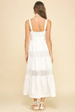 CONTRAST EYELET DETAILED MAXI DRESS - 6086D: Black / S