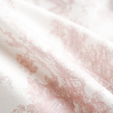 Pink Toile Women Pajamas Set – Summer Cotton Loungewear : XS