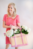 Spencer- Raffia Tote Bag- WS: Navy