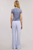 Stripe Boxer Wide Leg Pajama Pants: Black / L