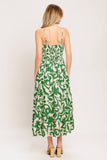 A printed woven midi dress - ID23476: IVORY GREEN / Contemporary / S