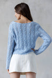 JT7701-SKY BLUE TEXTURED CARDIGAN: SKY BLUE / M