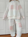 Quilted Pastel Joggers: Pastel / Large