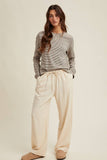 LINEN STRAIGHT PANTS / WL25-11555: WHITE / M