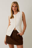 BUTTON DOWN KNIT VEST: H GREY / S