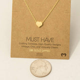 Dainty Heart Pendant Necklace: G