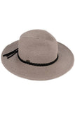 C.C Straw Panama Hat with Tied Ribbon: Dark Natural/Brown
