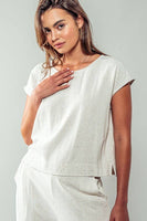 Calm Energy Linen Top : NATURAL / S-2/M-2/L-2