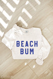 BEACH BUM Mineral Washed Long Sleeve Graphic  : CREAM / XL
