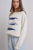 Graphic Oversized Drop-Shoulder Knit Sweater: IVORY / SM-ML:3-3