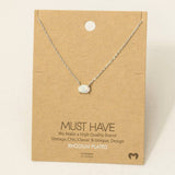 Gold Dipped Oval Opal Pendant Necklace: G