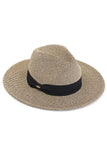 C.C Adjustable String Straw Hat: Gray/Black