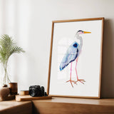 Great Blue Heron: Walnut Oak / 8 x 10