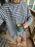 Billie Striped Loungewear Long Sleeve Top: Large / Long Sleeve Top