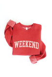 WEEKEND Graphic Sweatshirt: HEATHER FOREST / L