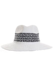 C.C Paper Straw Panama with Whip Stitches on Woven Trim: Natural