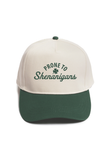 St Patrick's PRONE TO SHENANIGANS Embroidered Two Tone Cap: Green