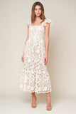 A solid lace midi dress - ID20631 WHITE: White / Contemporary / L