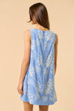 ILD6152 SLEEVELESS EMBROIDERY MINI DRESS: Pink / M