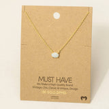 Gold Dipped Oval Opal Pendant Necklace: G