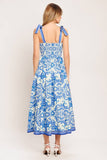 A printed woven midi dress - ID22381-A: IVORY BLUE / Contemporary / S