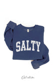 SALTY Graphic Sweatshirt: VINTAGE WHITE LONG SLEEVE / XL